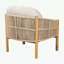 Fauteuil club d'extérieur en bois avec coussin-1028582229
