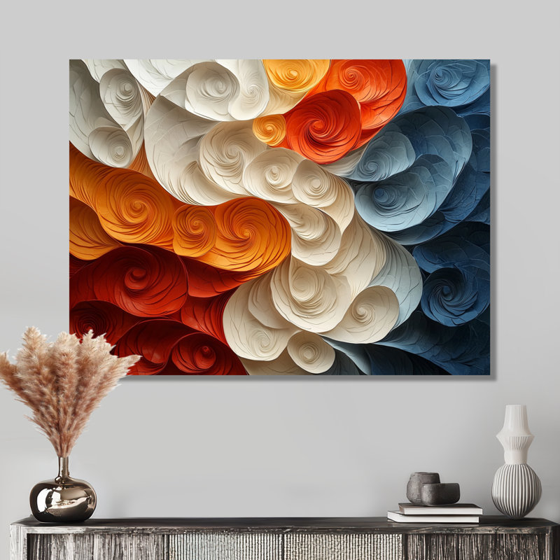Mauer Fragmented Reality of Biomorphism Spiral II - Biomorphism Large, art mural, H 30 po x l 40 po, Toile tendue sur cadre
