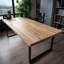 Staved Oak Office Desk, Chunky U Legs with Pop Up Power Socket-621617635