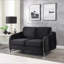 Causeuse moderne chic en velours noir Hadriano