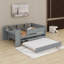 Lit de jour simple avec tiroirs et lit gigogne, tête de lit et tables de rangement-1011697158