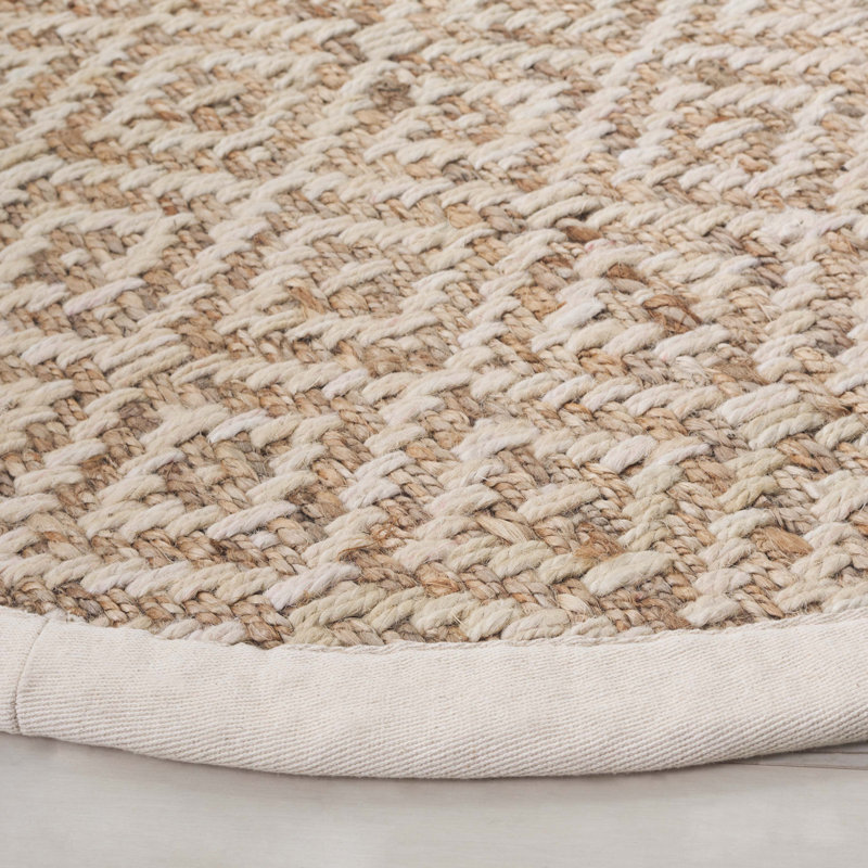 Martha Stewart Hand Woven Jute Geometric Rug, Round 6'