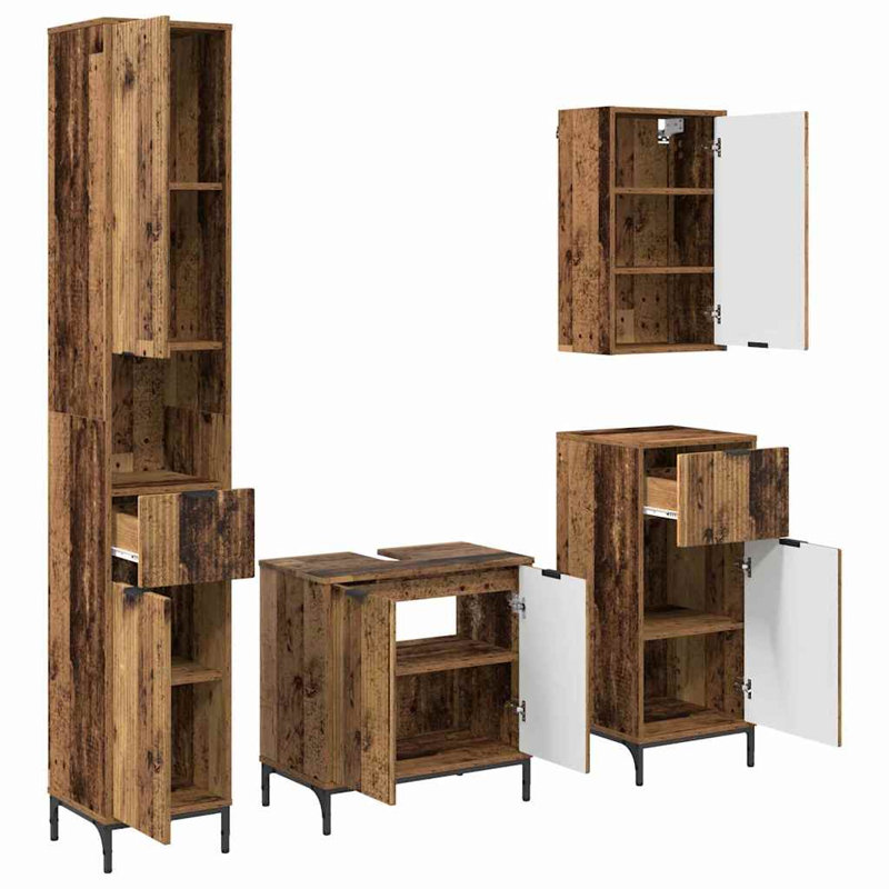60.5cm Bathroom Vanity Base Only, Old Wood