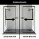 Meridian 34" W x 74" H Fixed Framed Shower Screen with 3/8" Glass