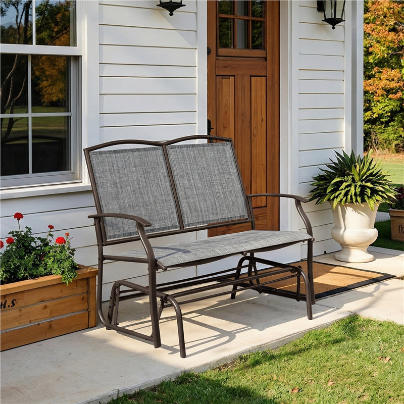 Fauteuil oscillant d'extérieur en acier Automn, Gris