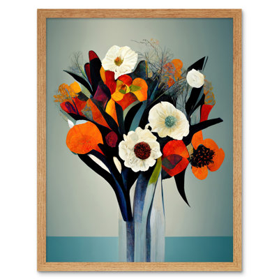 Modern Abstract Winter Flower Floral Bouquet - Rectangle Print