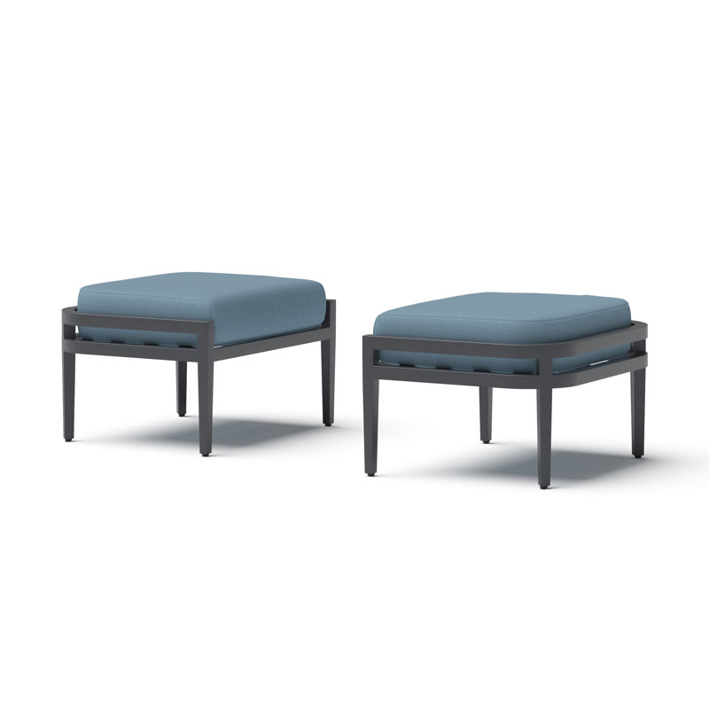 Repose-pieds Morelia (ensemble de 2) - Toile denim, Canvas Denim