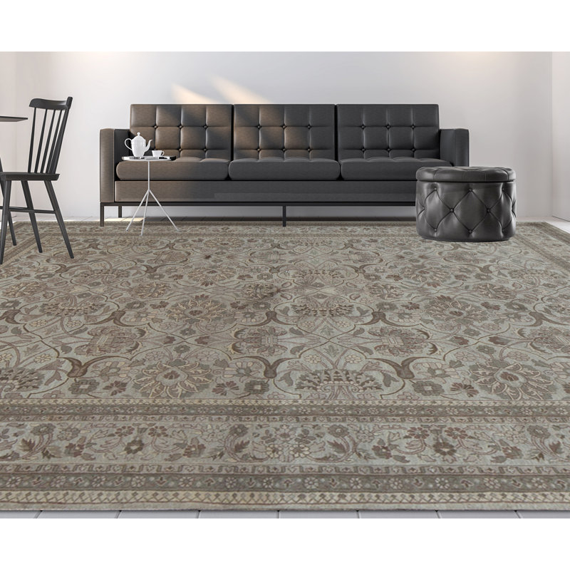 Marquis Wool Oriental Area Rug in Brown/Beige, Rectangle 4'3" x 6'2"