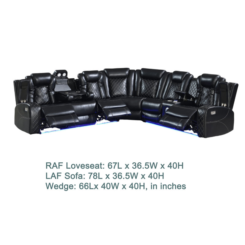 Canapé modulaire inclinable électrique 3 pièces Ronie