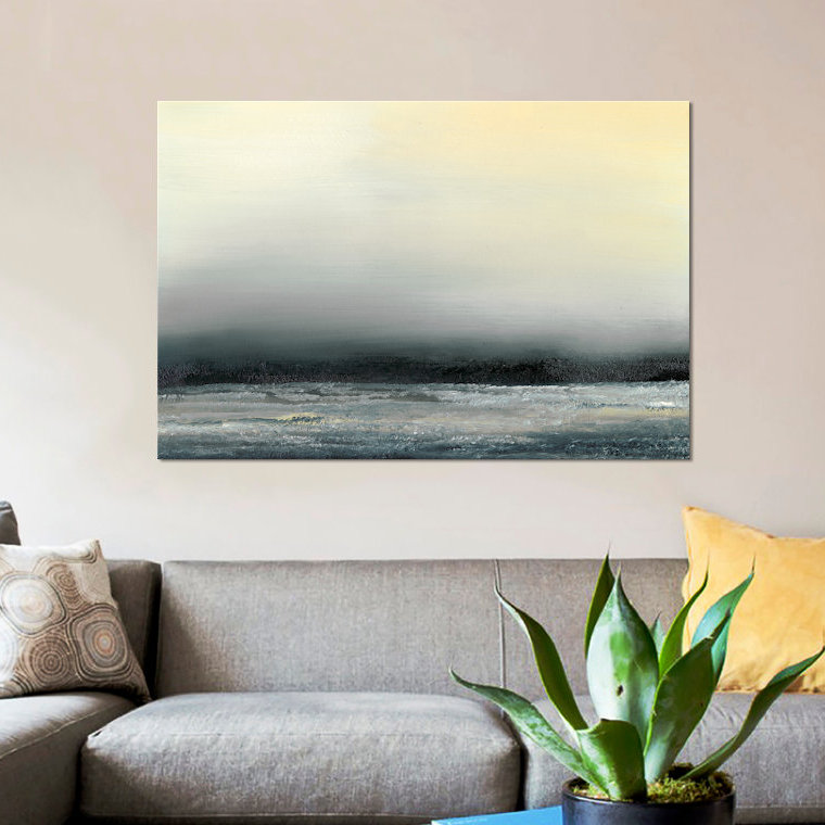 « ocean marée iv », impression sur toile, H 20 po x l 30 po x P 1,5 po, Toile tendue, Pas de tapis