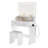 Bedroom Vanity Mirror with LED Lights & Power Outlets – Adjustable Brightness Touch Light Mirror, Makeup Vanity Dressing Table with Stool-653110096