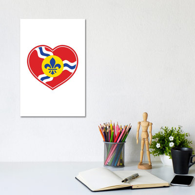 St. Louis Flag Heart by Benton Park Prints - Wrapped Canvas Gallery-Wrapped Canvas Giclée