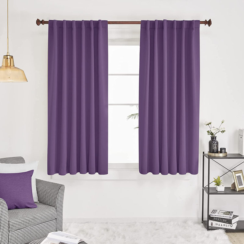 Harue Curtain Pair, 52" W x 108" L, Purple Grape