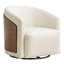 Fauteuil demi-tonneau pivotant en similicuir Delwood-1251969349