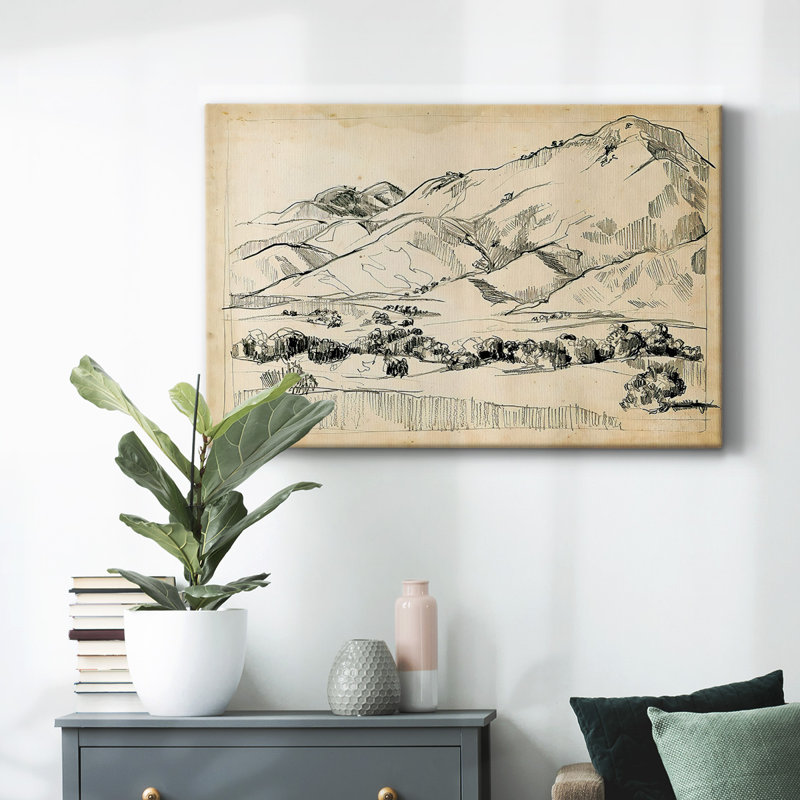 Mountain Sketch I-Gallery Wrapped Canvas, H 12 po x l 18 po