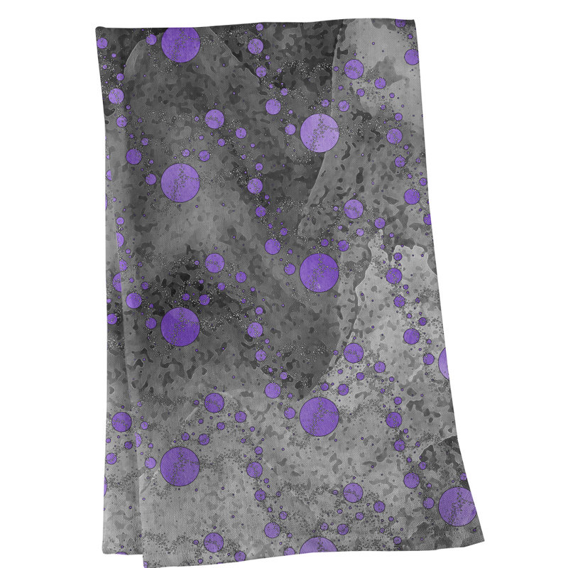 Mcguigan Tea Towel Kitchen Towel, Poly Twill, Gray/Purple