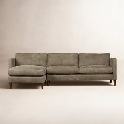 Clifford 2-Piece Genuine Leather Sectional with Sinuous Springs