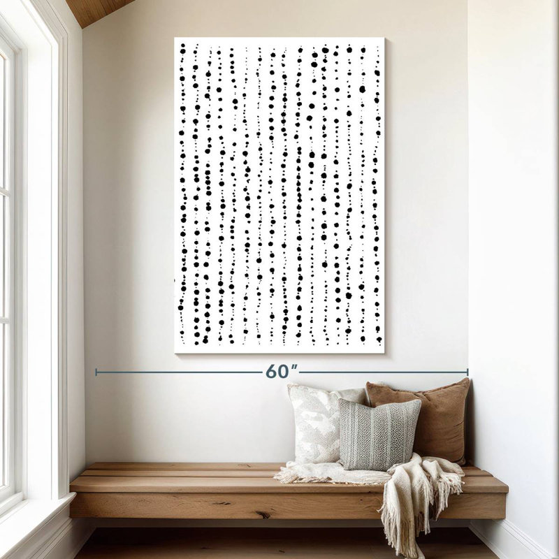 Avery Minimal Dots Lines Black White, 51" H x 34" W