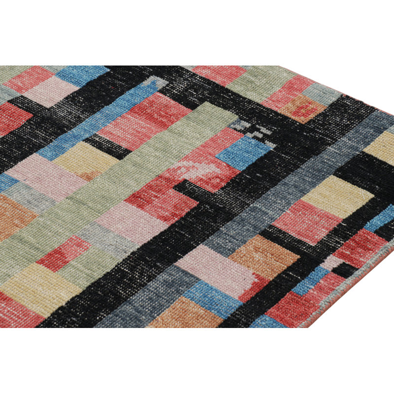 Homage Hand Knotted Wool Geometric Area Rug, Rectangle 10' x 14'