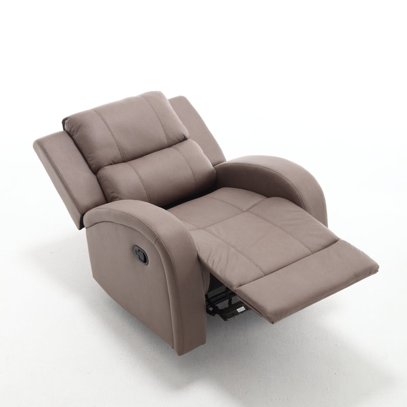 Modern Soft And Faux Leather Manual Recliner Chair