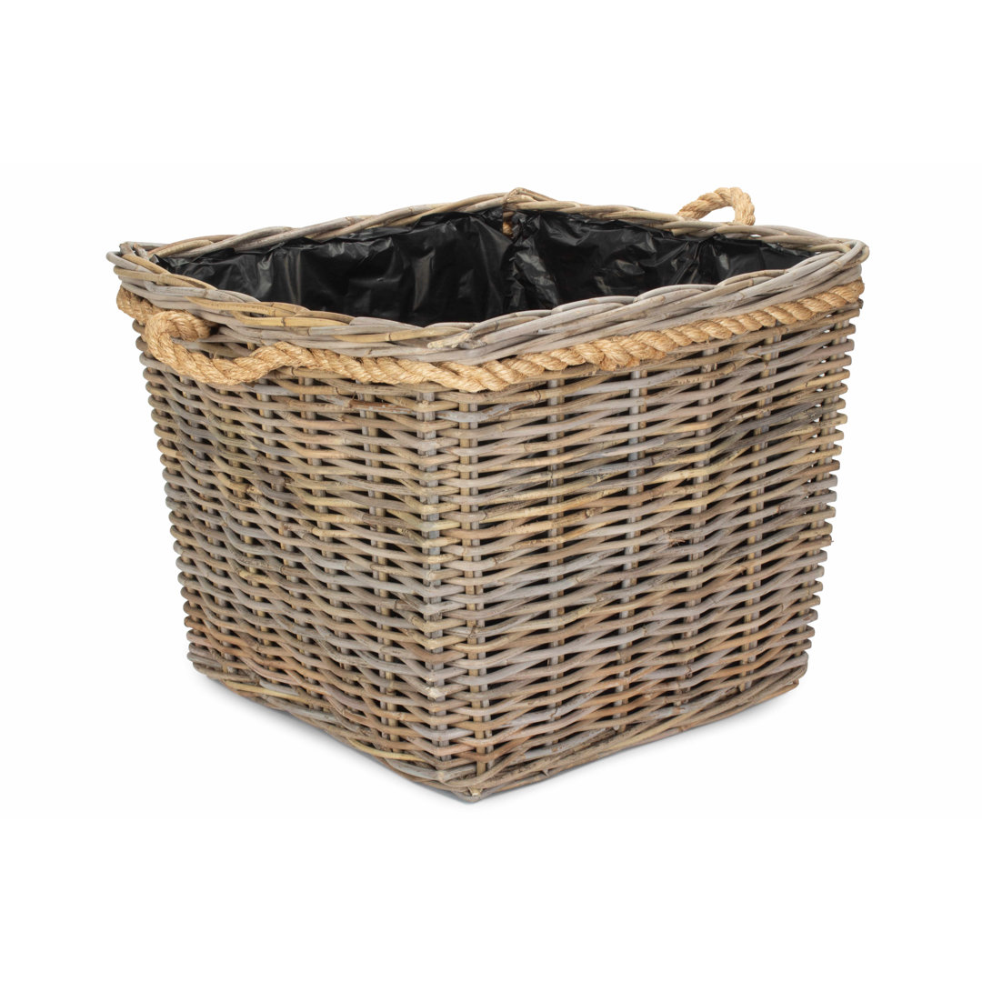 Wicker Tapered Rattan Planter with Lining