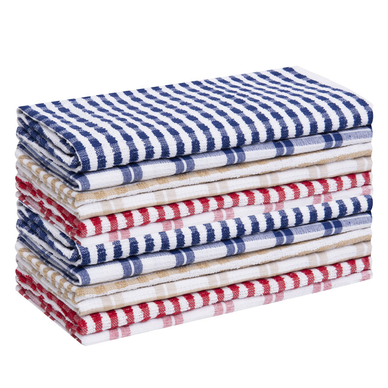 Cotton Stripe Jacquard Tea Towel Kitchen Towel