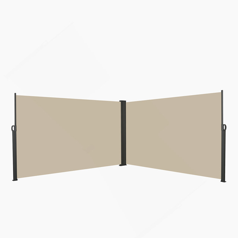 Auvent latéral rétractable polyvalent pour plus d'intimité et de confort, idéal pour un usage domestique, Beige