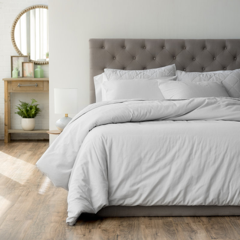 Ensemble de housse de couette  Hunter, Blanc, Housse de couette grand et 2 taies décoratives