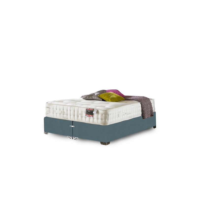 Asher Pocketsprung Divan Bed Set, Silver Linen, 2 Drawers, Single (3')