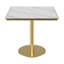 Table carrée bistro moderne tulipe 31,5 pouces avec plateau en faux marbre, facile à assembler, structure en métal robuste-197238317