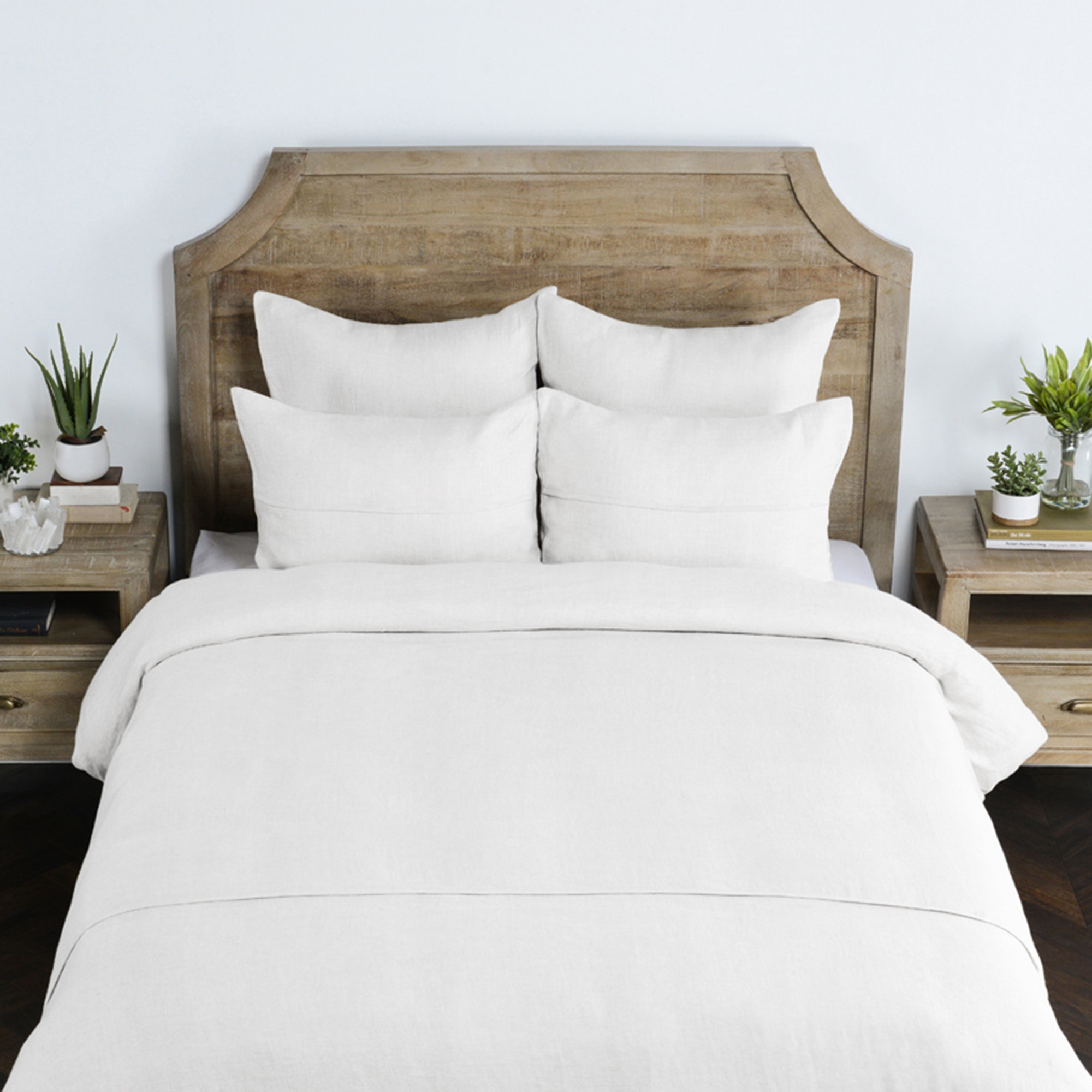 Burnes Belgian Flax Linen Duvet Cover, White, King Duvet Cover