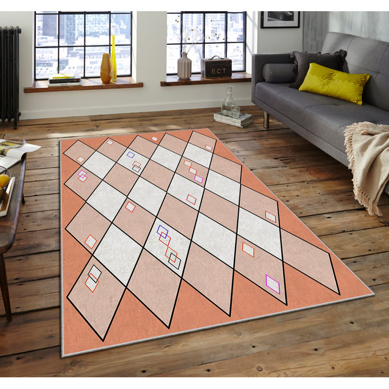 Luxurious Area Carpet (5.2 x 7.5 ft), 100% Polyester, 740 g/m² | Soft Velvet Fabric with Non-Slip Felt Dot Underside, Laminated Sponge for Comfort | Easy to Clean, Machine Washable at 86°F | Ideal for Living Room & Bedroom Decor