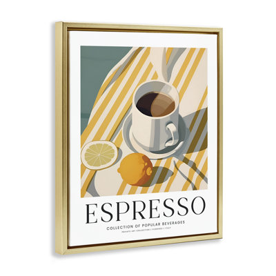 «Classic Espresso Still Life», art mural encadré sur toile flottante