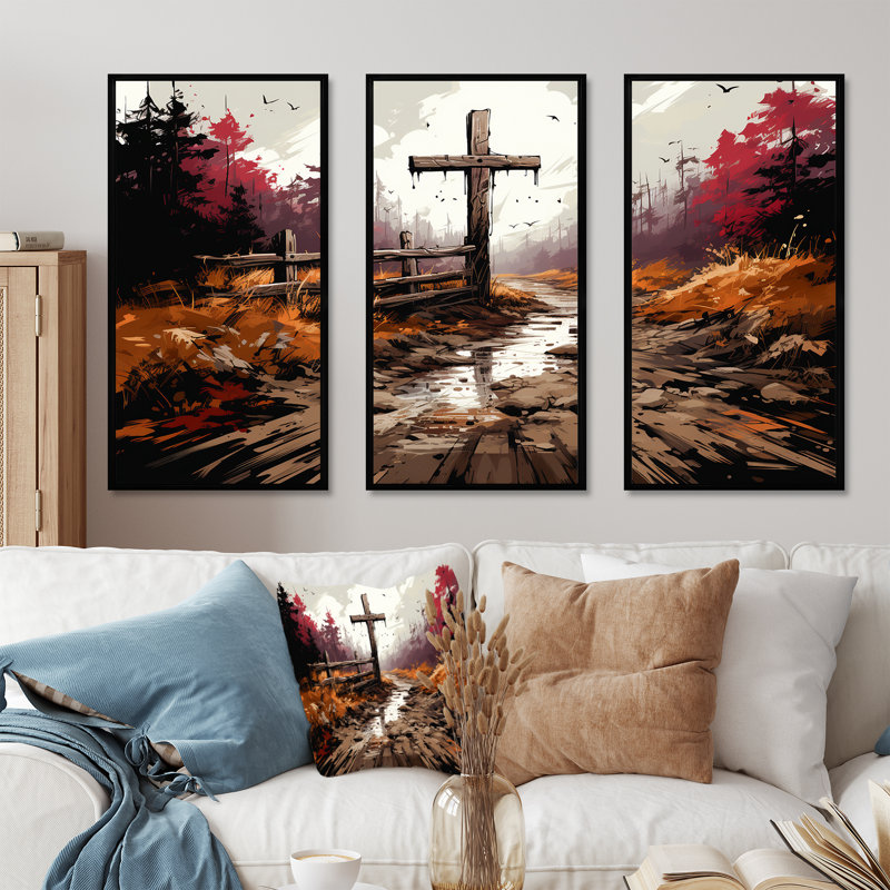 «Christian Serenity», art mural mural, H 28 po x l 36 po x P 1 po, Cadre flottant noir