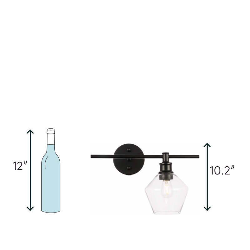 Keaton Vanity Light, Clear, Black