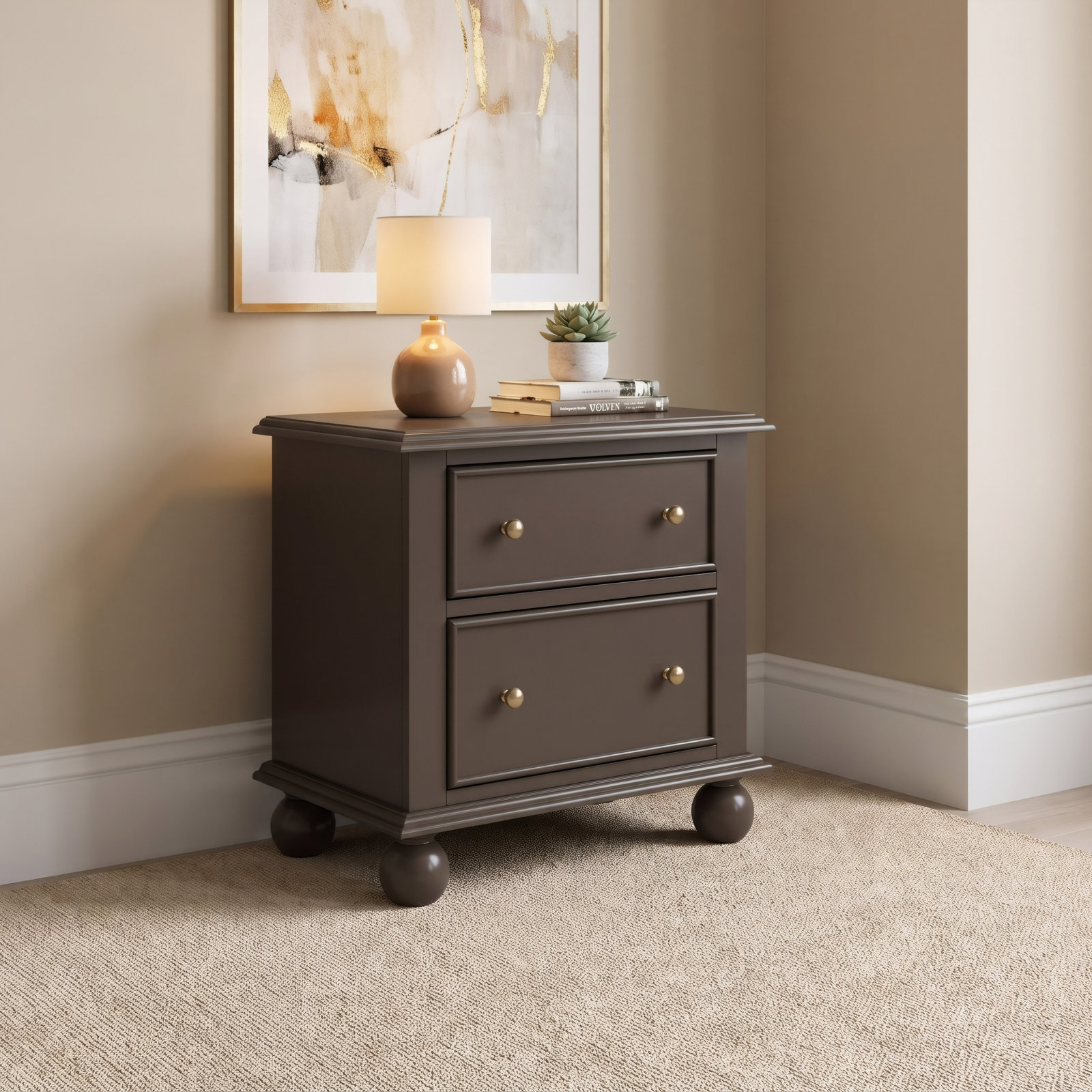 Selby Mahogany Nightstand, Bourbon