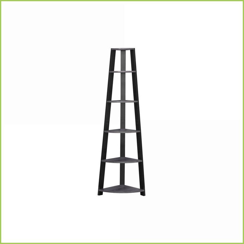 Bookshelf, Corner 5 Tier 72” H Modern Espresso Bookcase | Espresso | Particle Board, Espresso