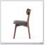 Chaises de salle à manger rembourrées Mid-Century avec cadre en noyer et sièges au design intemporel, gris foncé-1552903622