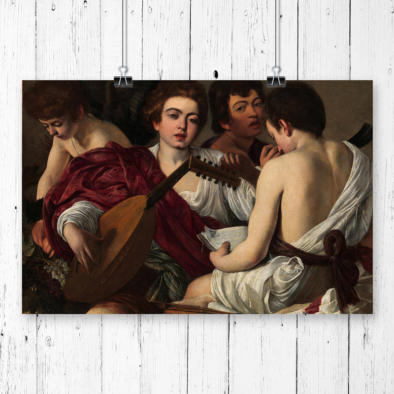 Michelangelo Caravaggio Music - Frameless Print, 29.7cm H x 42cm W