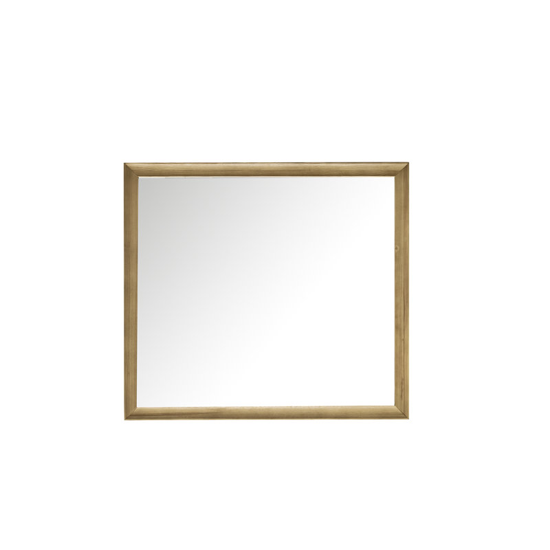 Glenbrooke Solid Wood Wall Mirror, Light Natural Oak, 40" x 36"