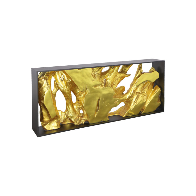 Console Table, Gold, 35" H x 80" W x 12" D