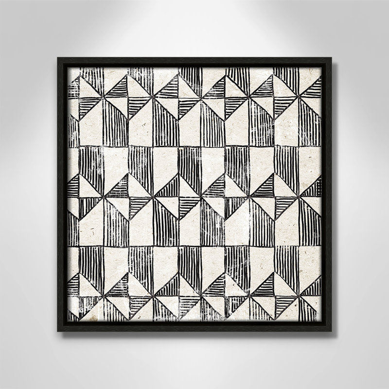 «White Art Deco I» par Aimee Wilson, Framed Canvas, L 13,5 po x H 13,5 po, Flottant espresso