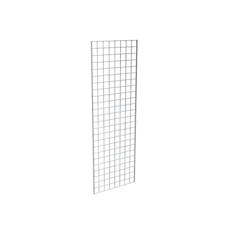 Chrome Metal Grid Panel for Versatile Retail Display, 2 ft. W x 6 ft. H