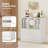 1 PCS Cube Bookcase with Doors, Open Compartments & Cabinet, Modern Display Shelf White-322901085-322901083
