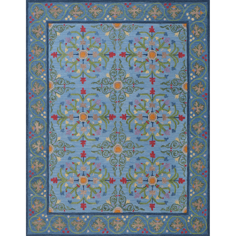 Tapis d'intérieur en laine touffeté à la main Alpenrose, Rectangulaire 8 pi x 10 pi