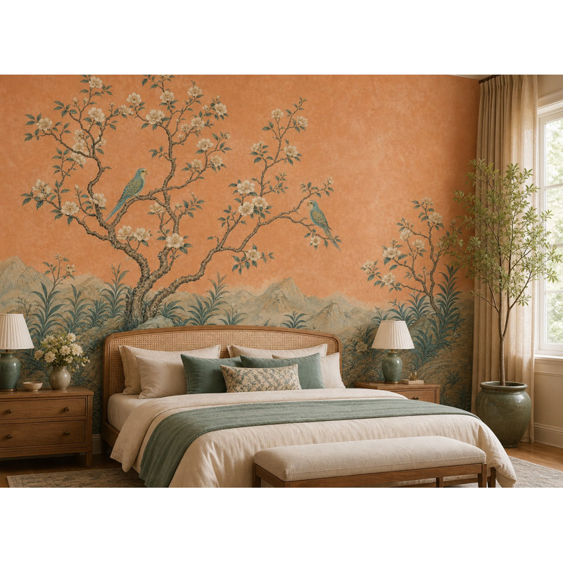 Papier peint amovible chinois, 160"x108", Non-Woven Nonpasted