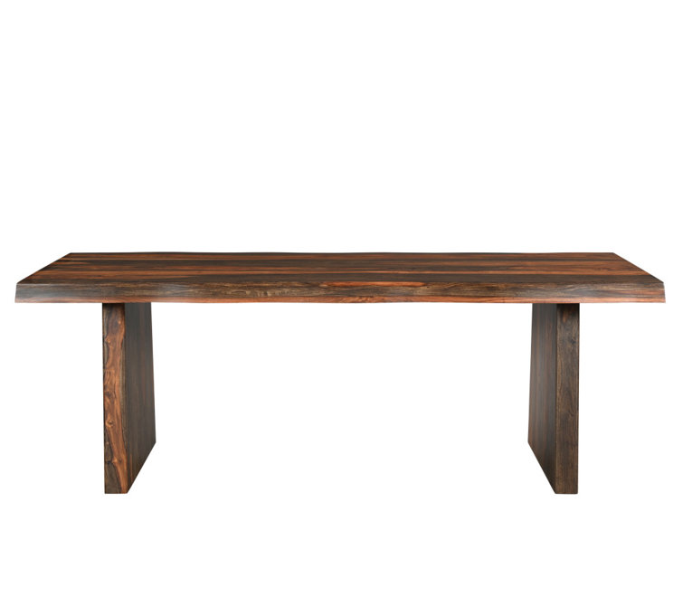 86" Dark Brown Solid Wood Dining Table