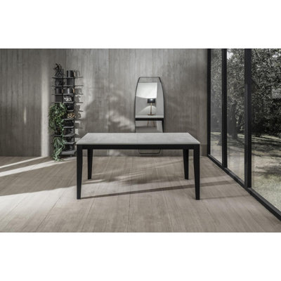 Nithilan Extendable Oak Metal Base Dining Table