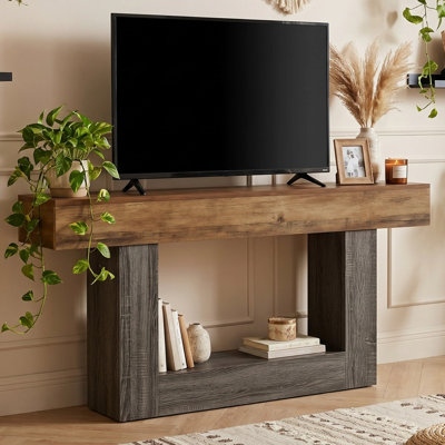 Meuble télé 63 po pour téléviseur de 65 po ou moins, console multimédia pour vestibule de salon