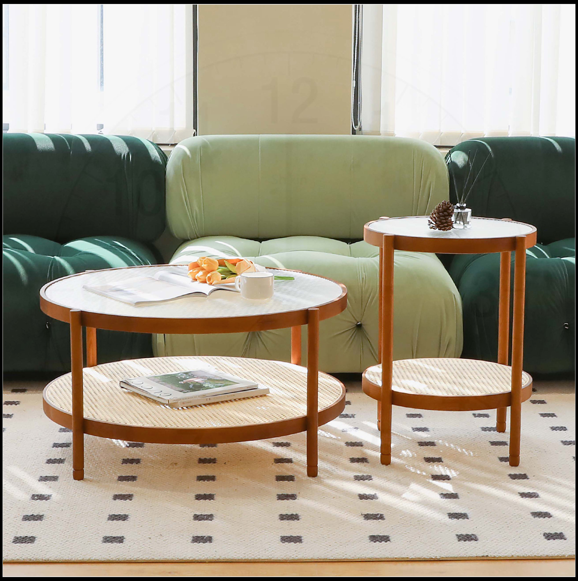 Rounded Wood Accents For Apartment Decor photo